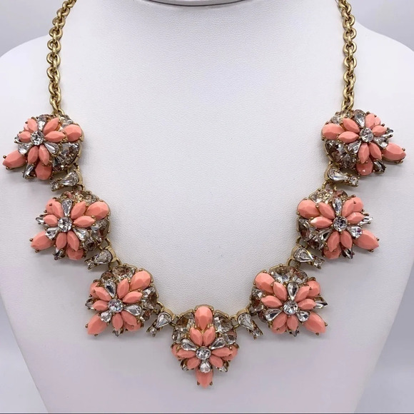 J. Crew Peach Jeweled Necklace - Picture 1 of 3